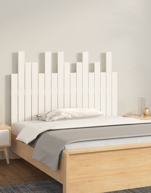 Încărcați imaginea în vizualizatorul Galerie, Tăblie de pat pentru perete, alb, 108x3x80 cm, lemn masiv pin - Lando
