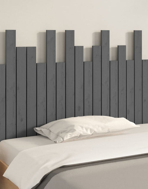 Încărcați imaginea în vizualizatorul Galerie, Tăblie de pat pentru perete, gri, 108x3x80 cm, lemn masiv pin - Lando
