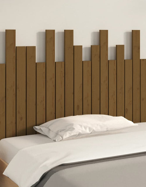 Încărcați imaginea în vizualizatorul Galerie, Tăblie de pat pentru perete, maro miere, 108x3x80 cm, lemn pin - Lando

