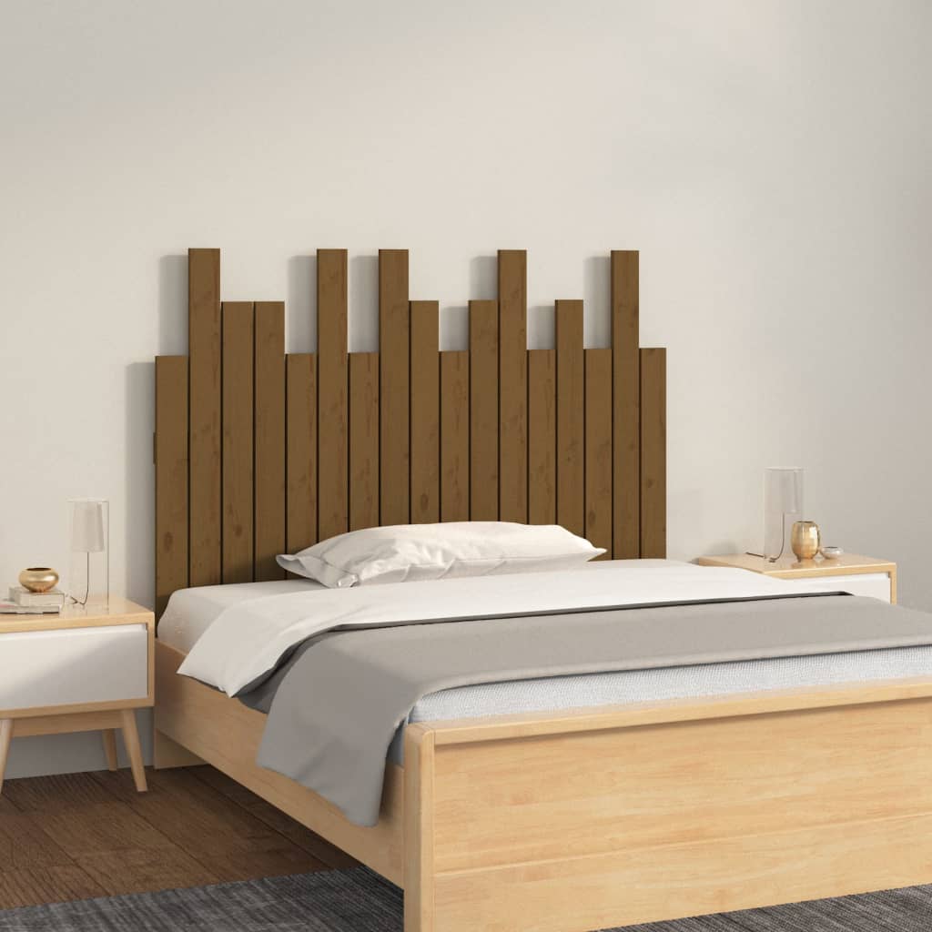 Tăblie de pat pentru perete, maro miere, 108x3x80 cm, lemn pin - Lando