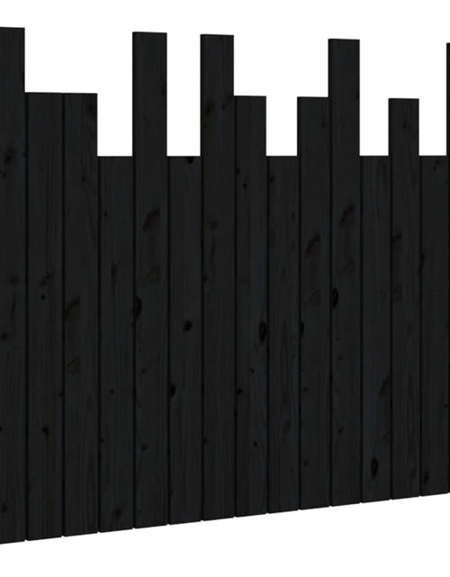 Încărcați imaginea în vizualizatorul Galerie, Tăblie de pat pentru perete, negru, 108x3x80 cm, lemn masiv pin - Lando
