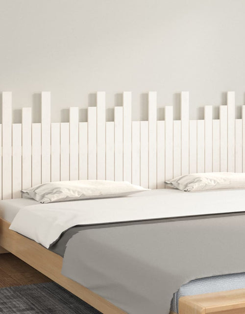 Загрузите изображение в средство просмотра галереи, Tăblie de pat pentru perete, alb, 204x3x80 cm, lemn masiv pin - Lando
