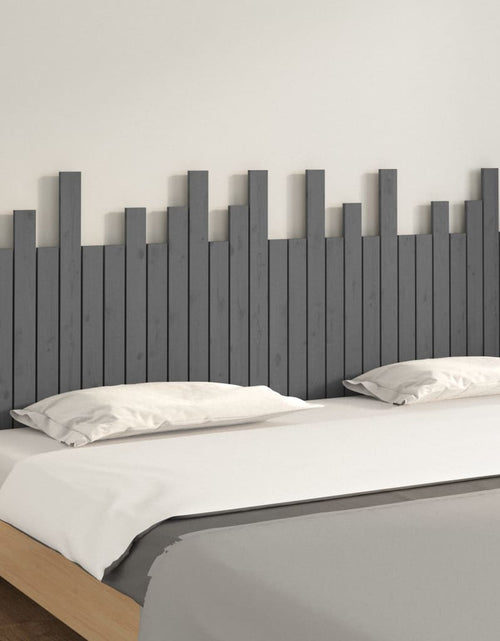 Încărcați imaginea în vizualizatorul Galerie, Tăblie de pat pentru perete, gri, 204x3x80 cm, lemn masiv pin - Lando
