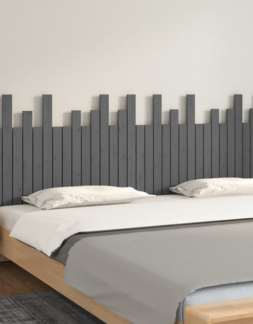 Încărcați imaginea în vizualizatorul Galerie, Tăblie de pat pentru perete, gri, 204x3x80 cm, lemn masiv pin - Lando
