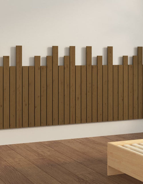 Încărcați imaginea în vizualizatorul Galerie, Tăblie de pat pentru perete, maro miere, 204x3x80 cm, lemn pin - Lando
