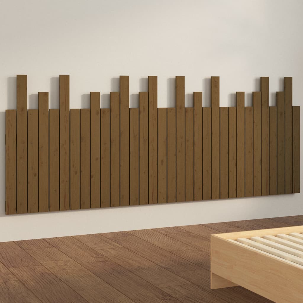 Tăblie de pat pentru perete, maro miere, 204x3x80 cm, lemn pin - Lando