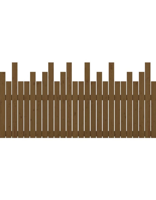 Загрузите изображение в средство просмотра галереи, Tăblie de pat pentru perete, maro miere, 204x3x80 cm, lemn pin - Lando
