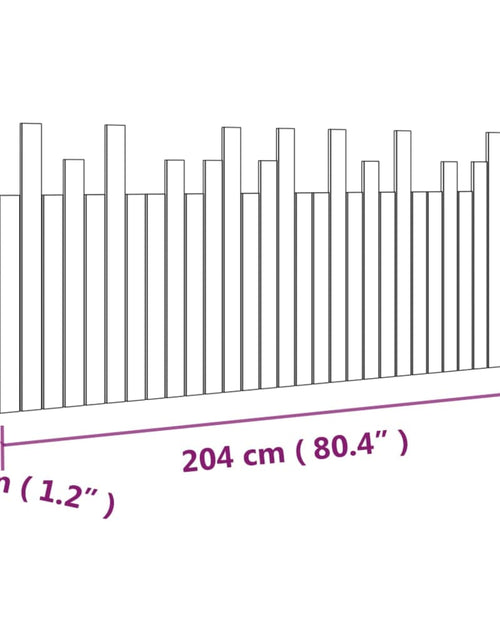 Încărcați imaginea în vizualizatorul Galerie, Tăblie de pat pentru perete, negru, 204x3x80 cm, lemn masiv pin - Lando
