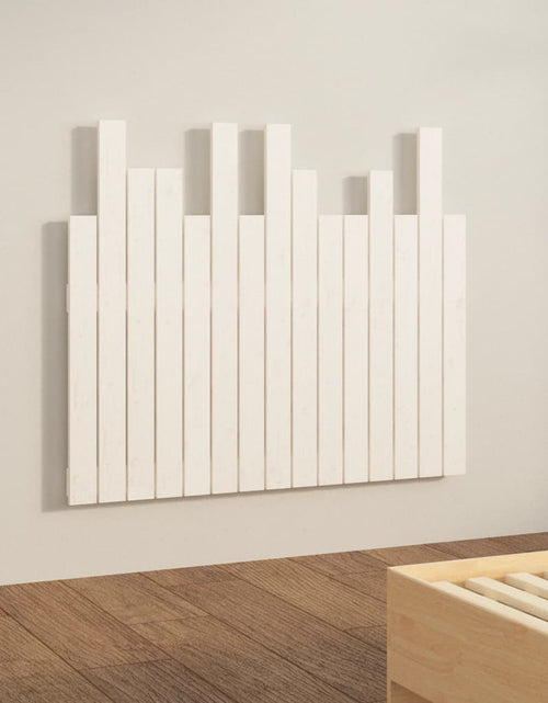 Încărcați imaginea în vizualizatorul Galerie, Tăblie de pat pentru perete, alb, 95,5x3x80 cm, lemn masiv pin - Lando
