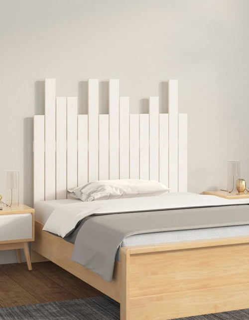 Загрузите изображение в средство просмотра галереи, Tăblie de pat pentru perete, alb, 95,5x3x80 cm, lemn masiv pin - Lando
