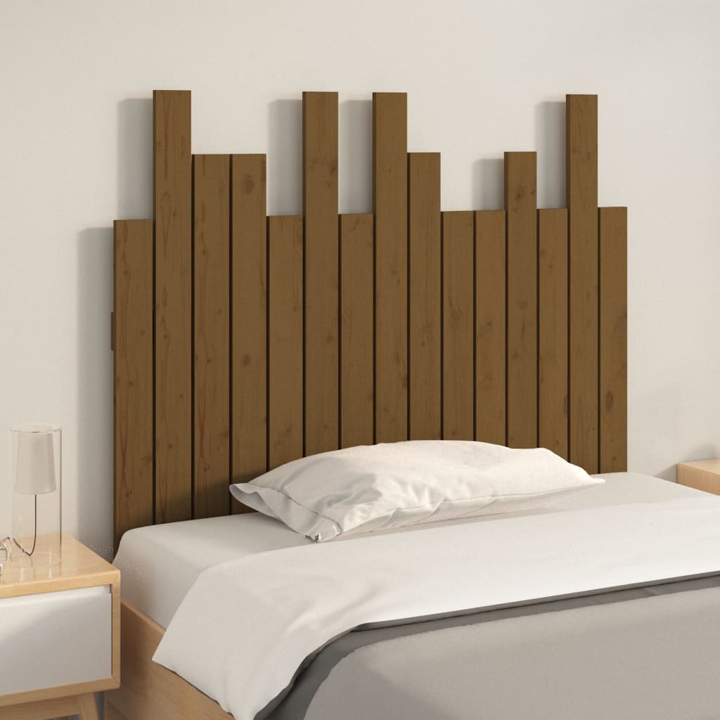 Tăblie de pat de perete, maro miere 95,5x3x80 cm lemn masiv pin - Lando