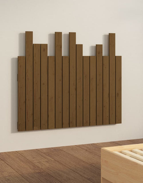 Загрузите изображение в средство просмотра галереи, Tăblie de pat de perete, maro miere 95,5x3x80 cm lemn masiv pin - Lando
