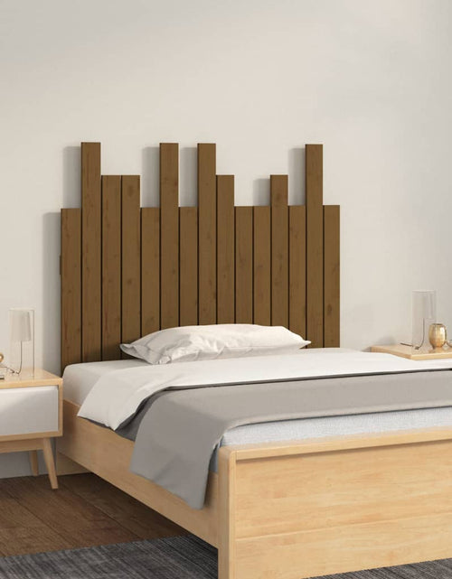 Încărcați imaginea în vizualizatorul Galerie, Tăblie de pat de perete, maro miere 95,5x3x80 cm lemn masiv pin - Lando
