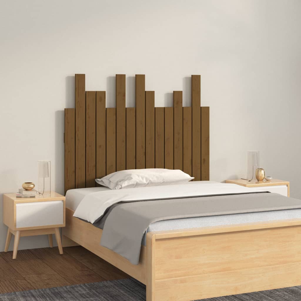 Tăblie de pat de perete, maro miere 95,5x3x80 cm lemn masiv pin - Lando