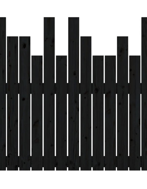 Încărcați imaginea în vizualizatorul Galerie, Tăblie de pat pentru perete, negru, 95,5x3x80 cm lemn masiv pin - Lando
