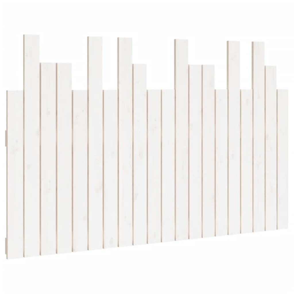 Tăblie de pat pentru perete, alb, 127,5x3x80 cm, lemn masiv pin - Lando