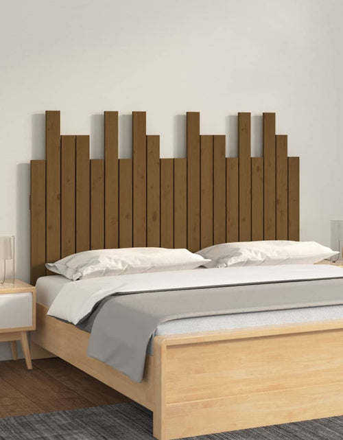 Încărcați imaginea în vizualizatorul Galerie, ăblie de pat pentru perete, maro miere, 127,5x3x80 cm lemn pin
