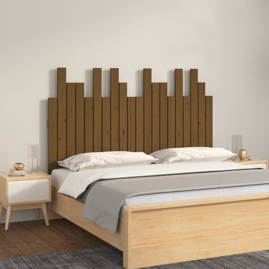 ăblie de pat pentru perete, maro miere, 127,5x3x80 cm lemn pin