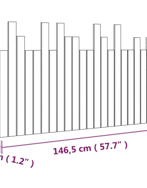 Încărcați imaginea în vizualizatorul Galerie, Tăblie de pat pentru perete, alb, 146,5x3x80 cm, lemn masiv pin - Lando
