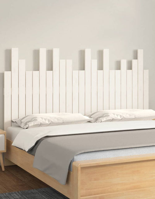 Загрузите изображение в средство просмотра галереи, Tăblie de pat pentru perete, alb, 146,5x3x80 cm, lemn masiv pin - Lando
