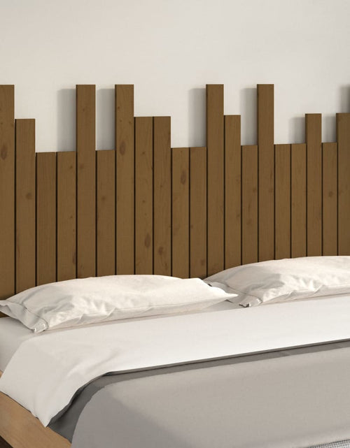 Încărcați imaginea în vizualizatorul Galerie, Tăblie de pat de perete maro miere 146,5x3x80 cm lemn masiv pin - Lando

