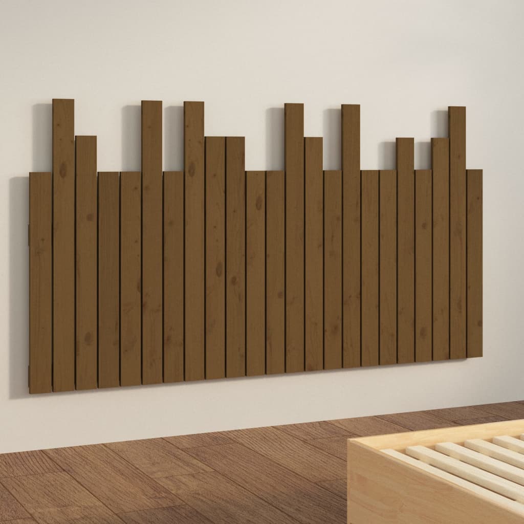 Tăblie de pat de perete maro miere 146,5x3x80 cm lemn masiv pin - Lando