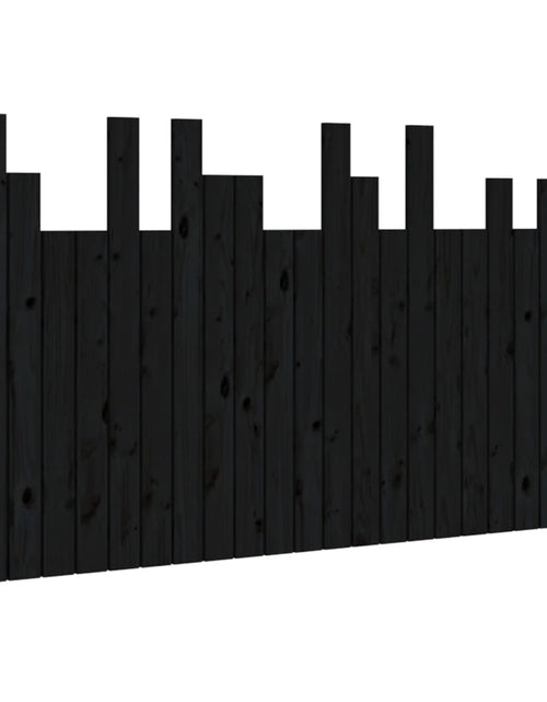 Загрузите изображение в средство просмотра галереи, ăblie de pat pentru perete, negru 146,5x3x80 cm lemn masiv pin
