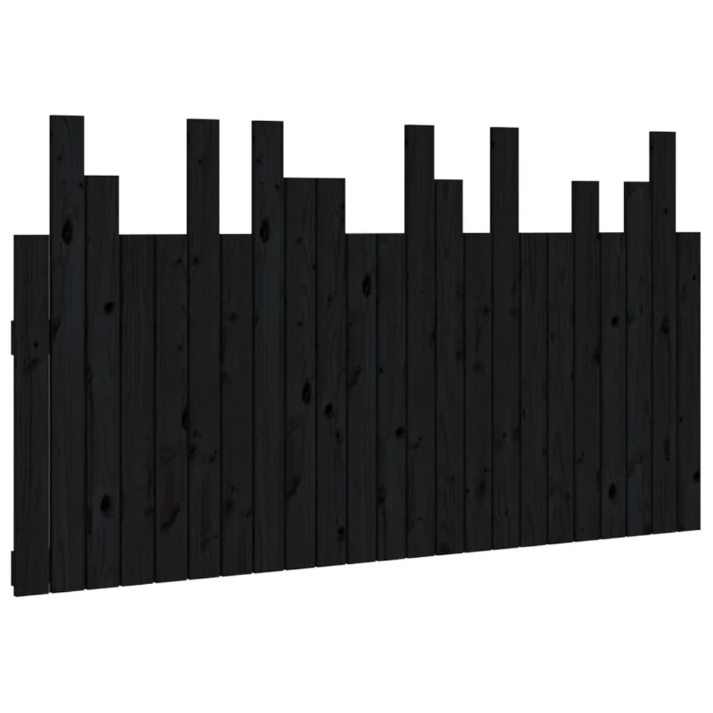 ăblie de pat pentru perete, negru 146,5x3x80 cm lemn masiv pin