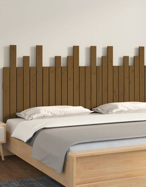 Загрузите изображение в средство просмотра галереи, Tăblie de pat pentru perete, maro miere, 159,5x3x80 cm lemn pin - Lando

