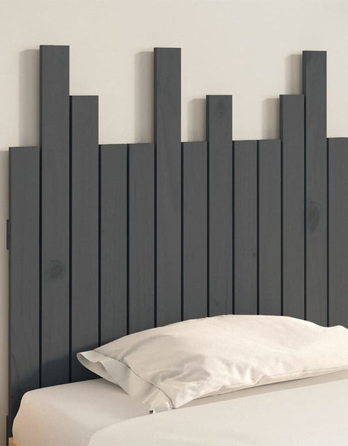 Încărcați imaginea în vizualizatorul Galerie, Tăblie de pat pentru perete, gri, 82,5x3x80 cm, lemn masiv pin - Lando
