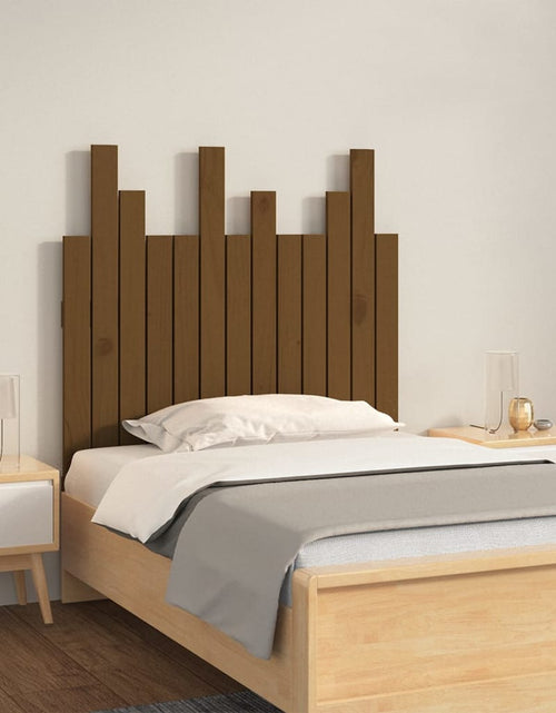 Încărcați imaginea în vizualizatorul Galerie, Tăblie de pat pentru perete, maro miere, 82,5x3x80 cm, lemn pin - Lando

