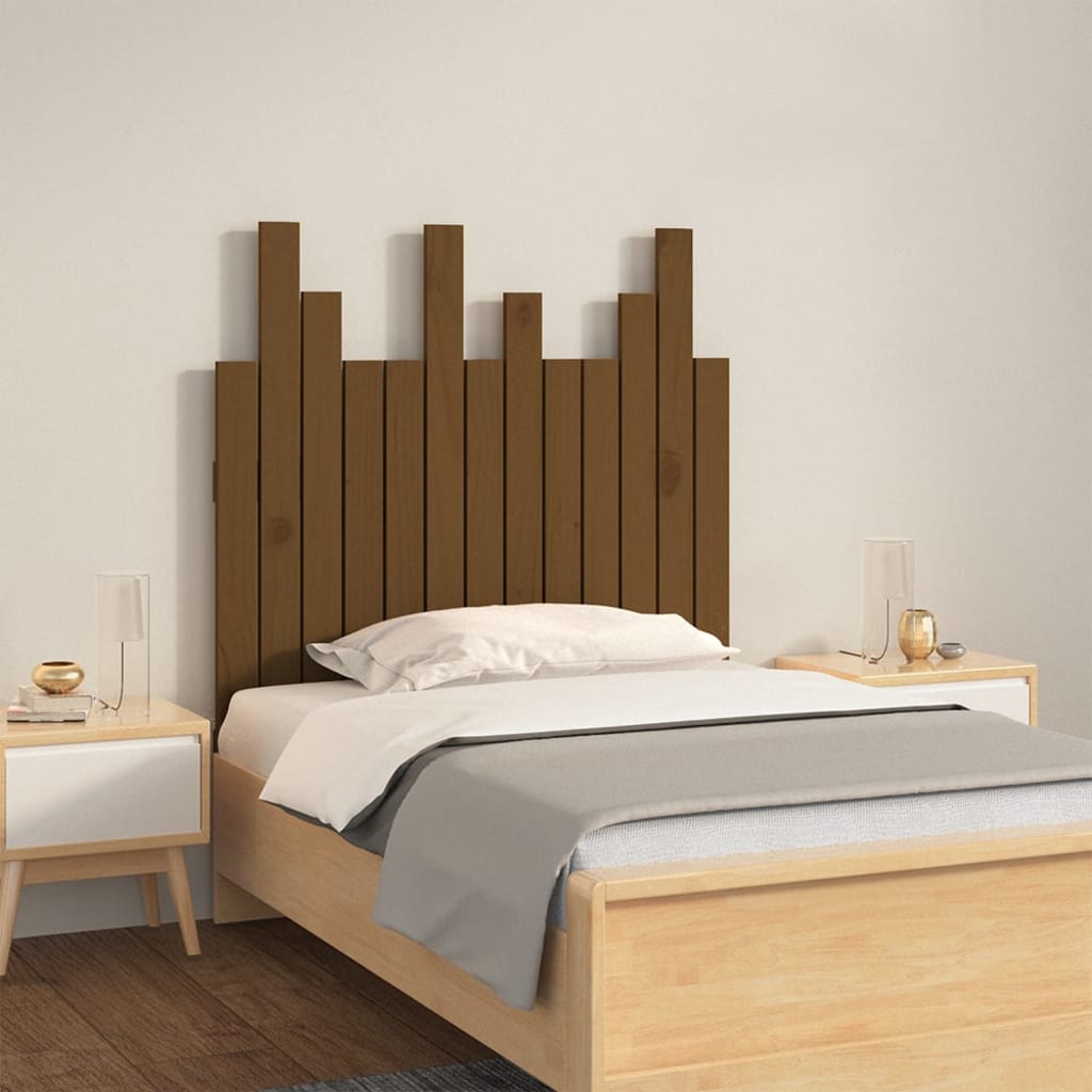 Tăblie de pat pentru perete, maro miere, 82,5x3x80 cm, lemn pin - Lando