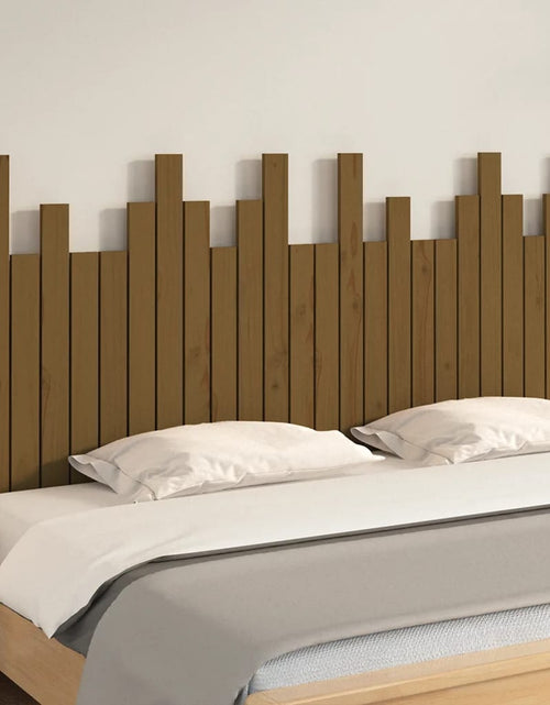 Încărcați imaginea în vizualizatorul Galerie, Tăblie de pat pentru perete, maro miere, 166x3x80 cm, lemn pin - Lando
