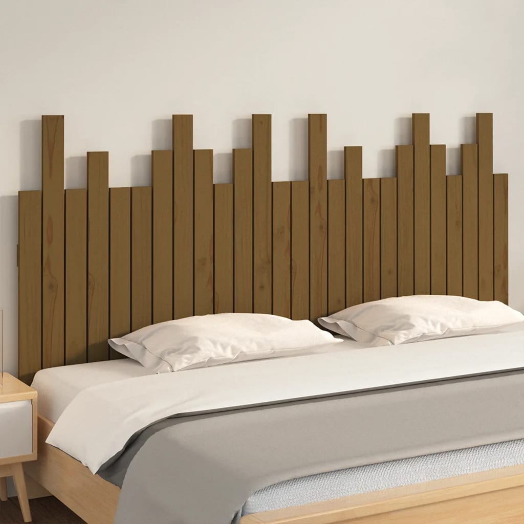 Tăblie de pat pentru perete, maro miere, 166x3x80 cm, lemn pin - Lando
