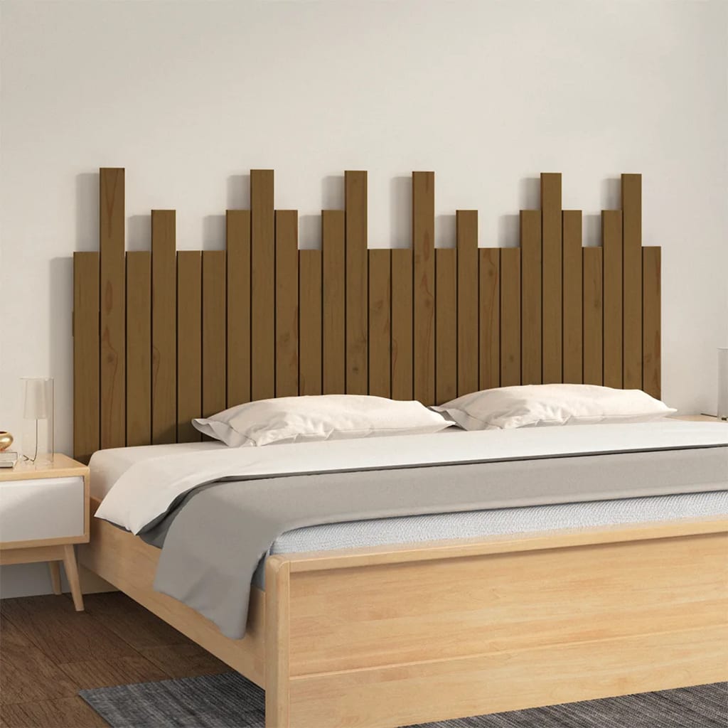 Tăblie de pat pentru perete, maro miere, 166x3x80 cm, lemn pin - Lando
