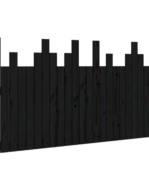 Încărcați imaginea în vizualizatorul Galerie, Tăblie de pat pentru perete, negru, 166x3x80 cm, lemn masiv pin - Lando
