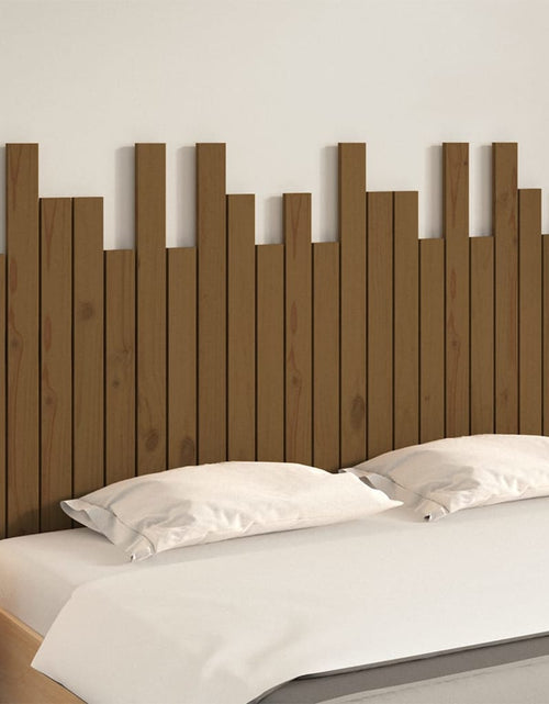 Încărcați imaginea în vizualizatorul Galerie, Tăblie pat pentru perete, maro miere 140x3x80 cm lemn masiv pin - Lando
