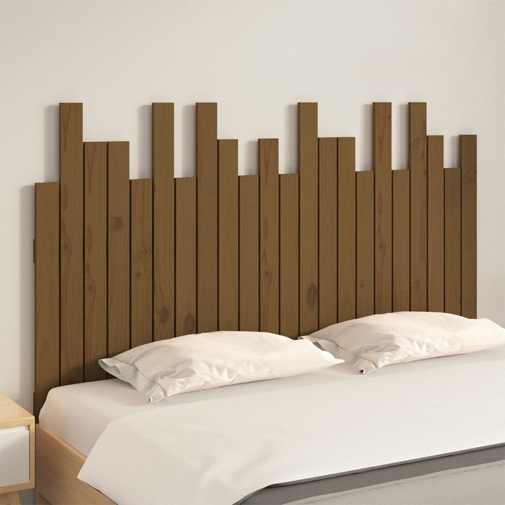 Tăblie pat pentru perete, maro miere 140x3x80 cm lemn masiv pin - Lando