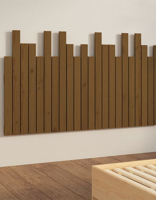 Загрузите изображение в средство просмотра галереи, Tăblie pat pentru perete, maro miere 140x3x80 cm lemn masiv pin - Lando
