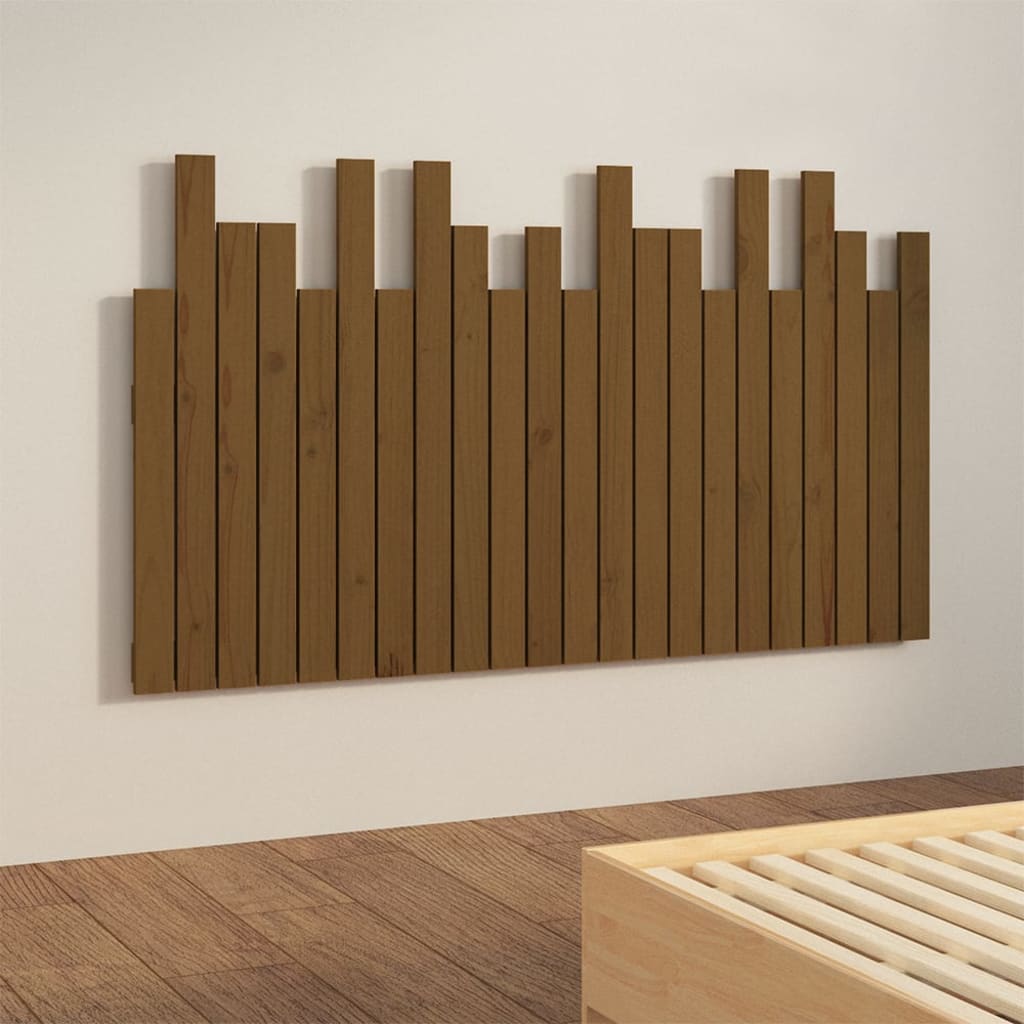 Tăblie pat pentru perete, maro miere 140x3x80 cm lemn masiv pin - Lando