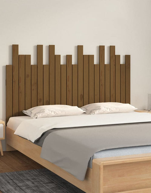 Загрузите изображение в средство просмотра галереи, Tăblie pat pentru perete, maro miere 140x3x80 cm lemn masiv pin - Lando

