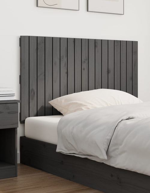 Încărcați imaginea în vizualizatorul Galerie, Tăblie de pat pentru perete, gri, 108x3x60 cm, lemn masiv pin - Lando
