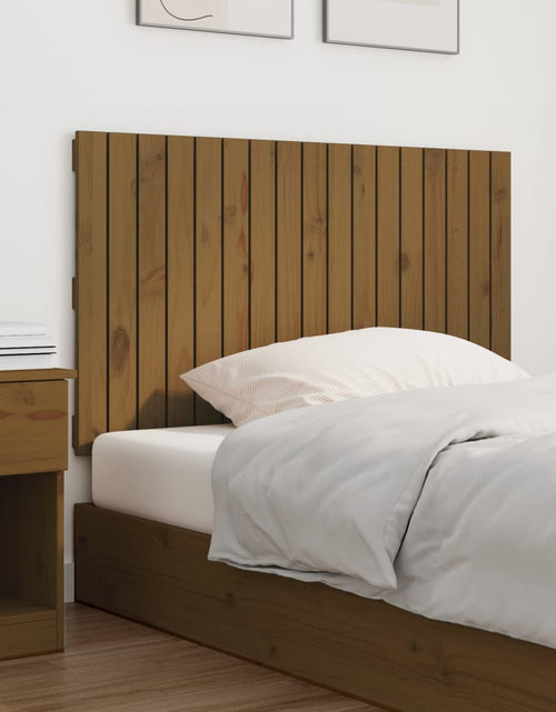 Încărcați imaginea în vizualizatorul Galerie, Tăblie de pat pentru perete, maro miere, 108x3x60 cm - Lando
