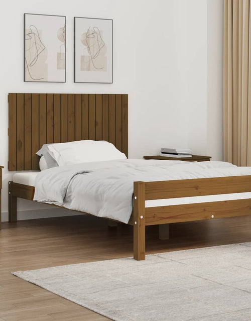 Încărcați imaginea în vizualizatorul Galerie, Tăblie de pat pentru perete, maro miere, 108x3x60 cm - Lando
