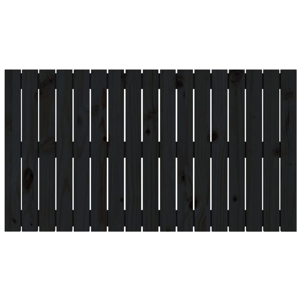 Tăblie de pat pentru perete, negru, 108x3x60 cm, lemn masiv pin - Lando