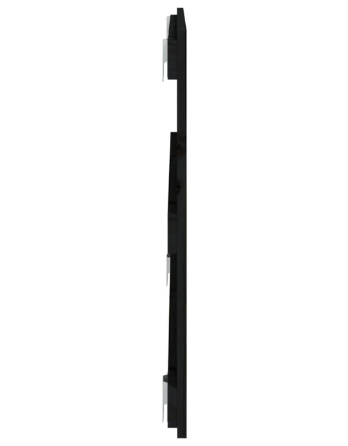 Încărcați imaginea în vizualizatorul Galerie, Tăblie de pat pentru perete, negru, 108x3x60 cm, lemn masiv pin - Lando
