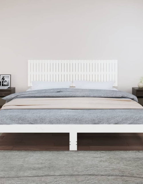 Încărcați imaginea în vizualizatorul Galerie, Tăblie de pat pentru perete, alb, 204x3x60 cm, lemn masiv pin - Lando
