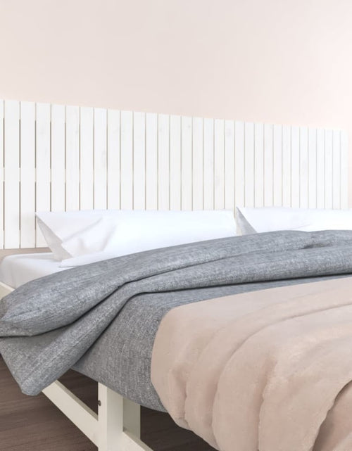 Încărcați imaginea în vizualizatorul Galerie, Tăblie de pat pentru perete, alb, 204x3x60 cm, lemn masiv pin - Lando
