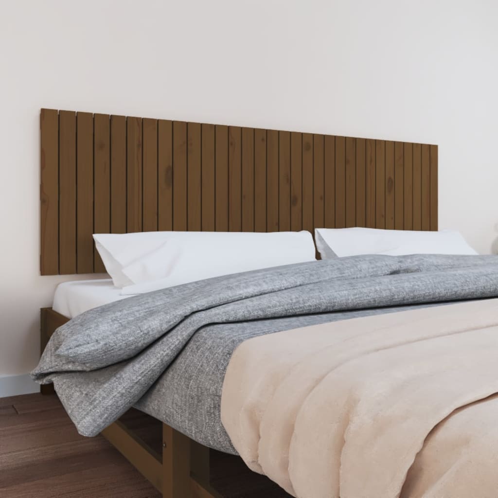 Tăblie de pat pentru perete, maro miere, 204x3x60 cm - Lando