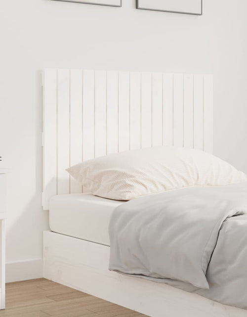 Загрузите изображение в средство просмотра галереи, Tăblie de pat pentru perete, alb, 95,5x3x60 cm, lemn masiv pin - Lando
